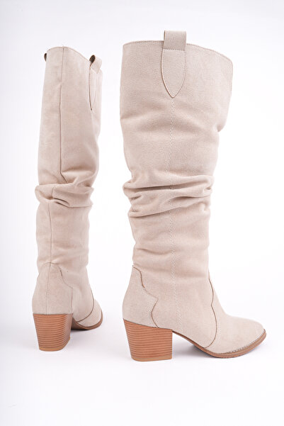 Madam Tarz Cng-401 Thick Heel Bellows Long Boots