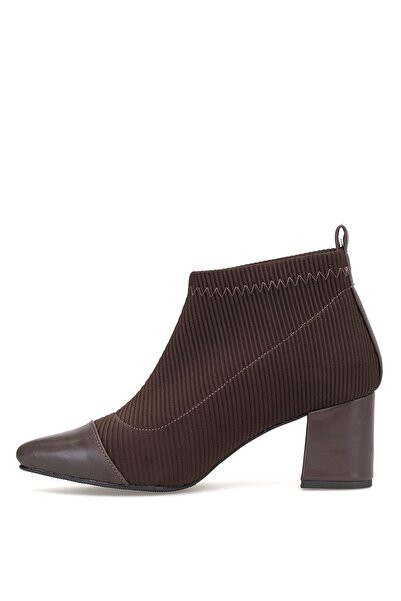 Ayakkabı Fuarı Elit PM09 K1780 Γυναικείες μπότες με τακούνι καφέ