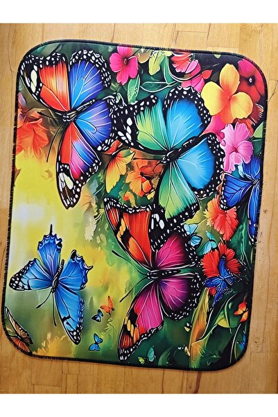 sgeteknoloji Sge Technology 55X45 cm Colorful Butterflies Anti-Slip Base Speed Surface Gamer Mouse Pad Gaming Pad
