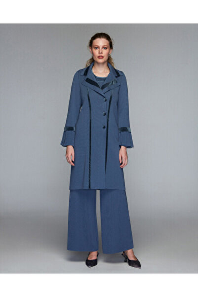 MISS DALIDA Kol Detaylı Gömlek Yaka Kahverengi Hırka