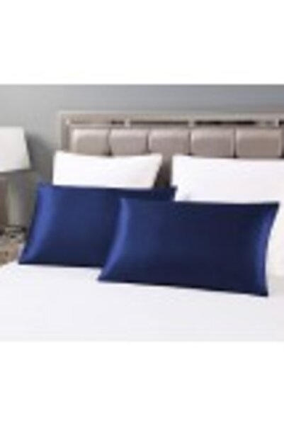 Casa de bumbac Satin pillowcase for face and hair, Casa de Bumbac, set of 2, blue