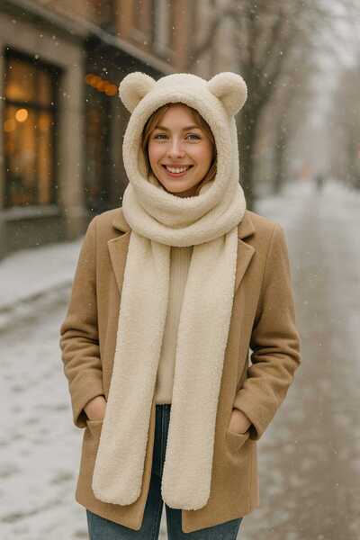CHIZGY Welsoft Plush Hooded Scarf - Trendy Look, Warmth and Comfort in One Hooded Scarf