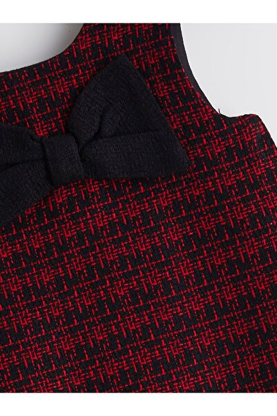 LC Waikiki LCW Kids Bisiklet Yaka Armürlü Kız Çocuk Elbise