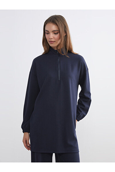 LC Waikiki Stand Collar Oversize Women's Sweatshirt Tunic
