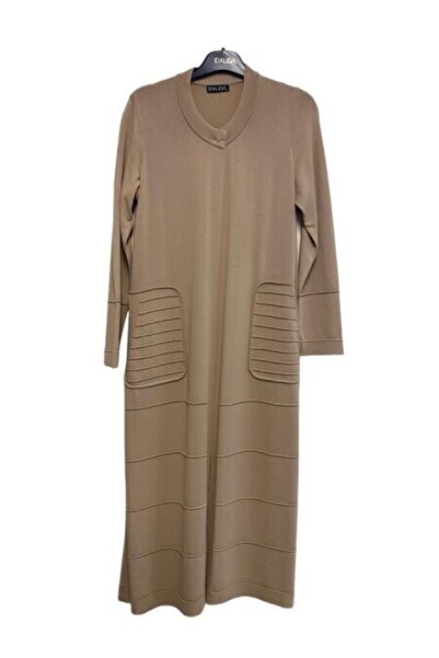 MISS DALIDA T24Y-9008 Bekletme Detaylı Uzun Triko Hırka 1515-CAMEL