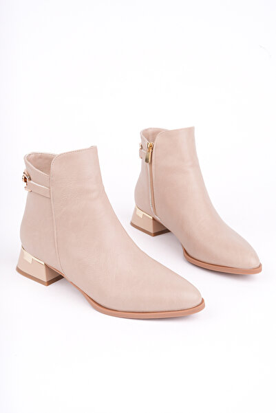 Madam Tarz Dnz-102 Belt Detailed Short Heel Boots