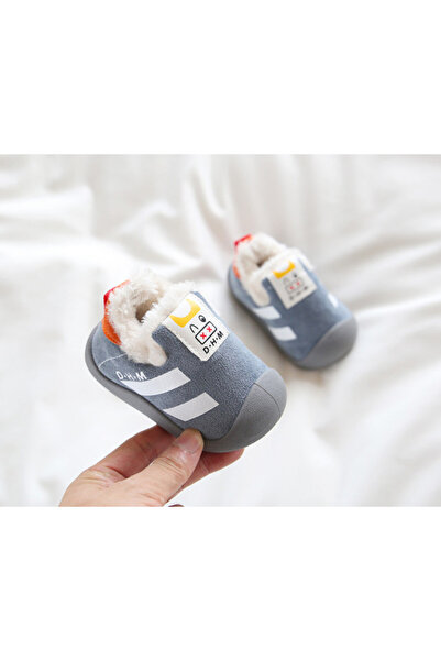 BebeNou Pantofi gri cu căptușeală - Dungi LIHYW17-4-p32
