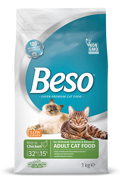 Beso Adult Cat Food Rich in Chicken –Premium High Protein Cat Food for Healthy Growth & Immunity 1kg