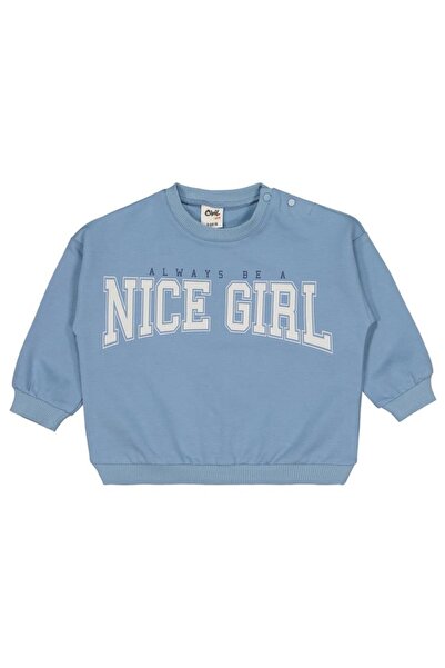 Civil Baby سويت شيرت نايس جيرل مطبوع من عمر 6-18 شهرًا - أزرق من عمر 6-9 أشهر