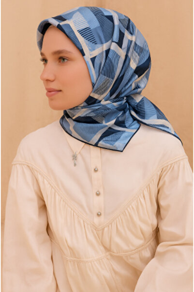 Vissona Шовковий шарф Tivil 51918 - 0031 - 0033 Синій малюнок у смужку