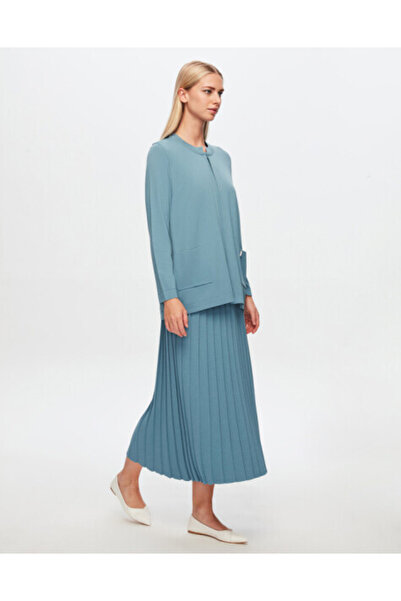 MISS DALIDA T24Y-9004 Düz Renk Basic Elegant Hırka 1415-DARK BLUE