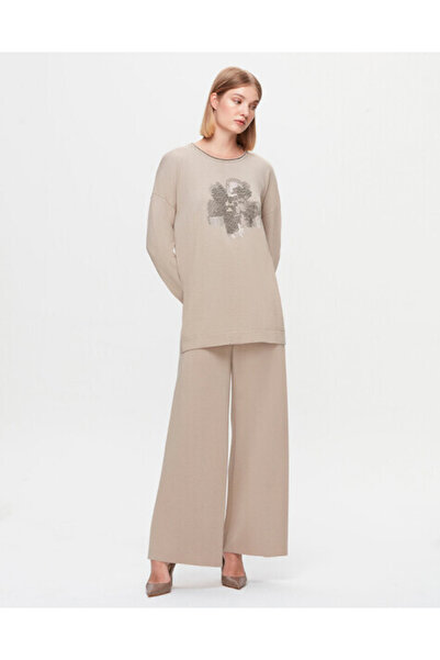 MISS DALIDA Önü Taşlı Gül Desenli Tiko 8YR71-Ta� Tunik