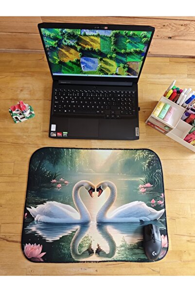 sgeteknoloji Sge Technology 55X45 cm Swan Anti-Slip Base Speed Surface Gamer Mouse Pad Gaming Pad