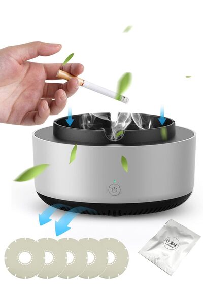 MHR Self-Extinguishing Ashtray with Lid, Windproof Smokeless Car & Home Ashtray, Odor Control