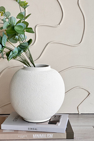 Shura Homeware Seramik Vazo Minimalist Modern El Yapımı Dekoratif Ev Aksesuar...