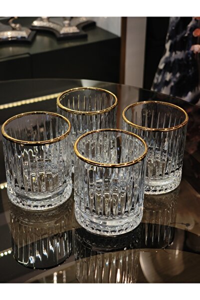 P&ORA PREMIUM KITCHEN PRODUCTS Elysia Real Gilded 4-Piece Water Glass Set 210 Cc