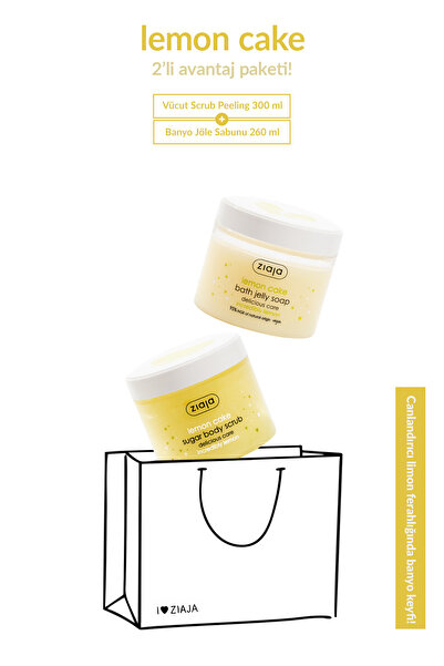 Ziaja Limonlu Kek Vücut Peelingi 300 ml + Limonlu Jel Duş Sabunu 260 ml 2'li Set