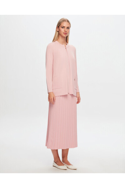 MISS DALIDA T24Y-9004 Düz Renk Basic Elegant Hırka 1481-PİNK