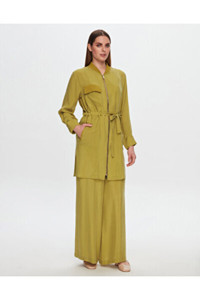 MISS DALIDA Bol Paça Cupro OLİVE Pantolon