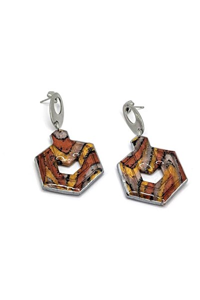 OEM Cercei Caramel realizati 100% manual din lut polimeric Cernit si rasina