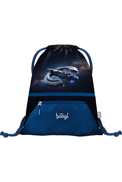 Baagl Rucsac de sală cu buzunar cu fermoar Spacecraft