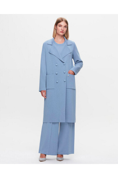 MISS DALIDA Krvaze Kesim Triko Mavi Hırka