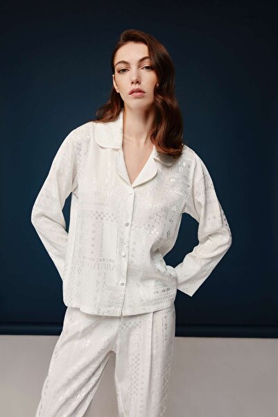Bonnie Clyde Women's Viscose Button Detailed Pajama Set
