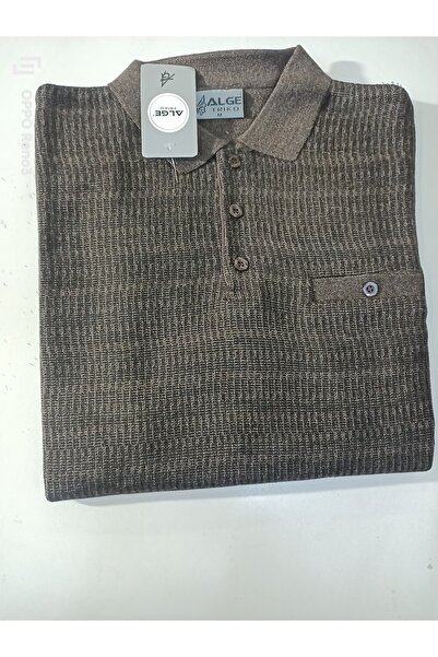 ALGE TRİKO вълнен пуловер с яка и джобове