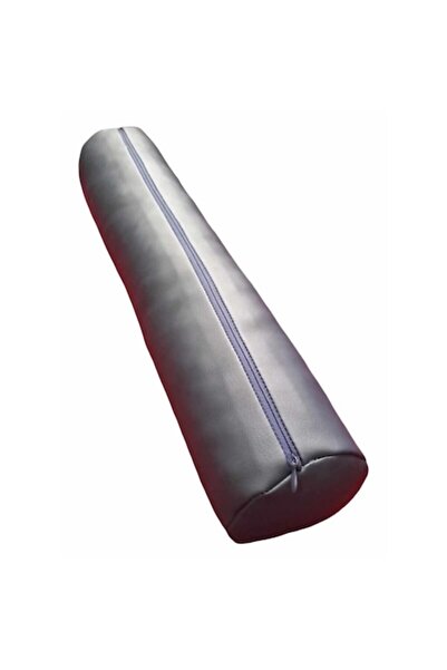 OEM Pernă cilindrică pentru masaj cervical, piele ecologică gri, 45 x 10 cm, ...