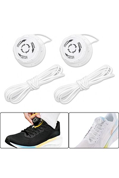 ipekbazaar Pratik Yeni Nesil Kilitli Bağcık, Döner Mekanizma İle Kolay Bağla-Çöz günlük Spor Ayakkabı Bağcığı