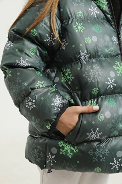 CRASSİ Erkek/Kız Çocuk Kapüşonlu Su ve Rüzgar Geçirmez Cepli Kışlık Şişme Mont