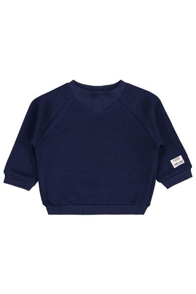 Civil Baby Keep Smiling Etiketli Basic 6-18 Ay Sweatshirt - Lacivert 12-18 Ay