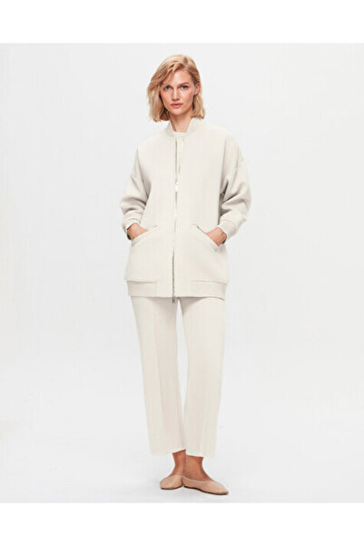 MISS DALIDA T25K-8014 Bomber Triko Ceket FEDE-ECRU
