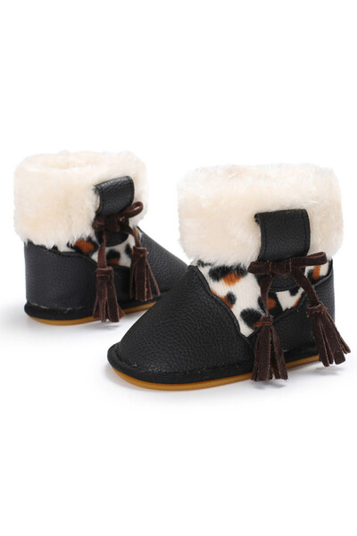 BebeNou Μαύρα Κοριτσίστικα Μποτάκια - Με animal print LIC-406-2-p33