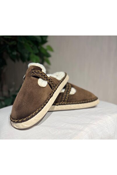 Platana Günlük Suni Kürklü Kışlık Ev Terlik