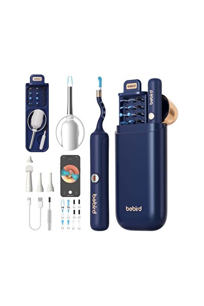 Bebird أداة إزالة شمع الأذن Earsight Plus مزودة بكاميرا وإضاءة، ومنظف مرئي لشمع الأذن بتقنية WiFi (أزرق داكن)