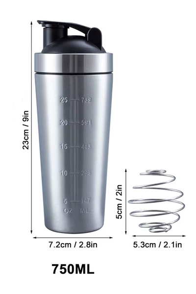 tusah Çelik SHAKER Sporcu Suluğu Protein Shaker ve Smoothie Matarası