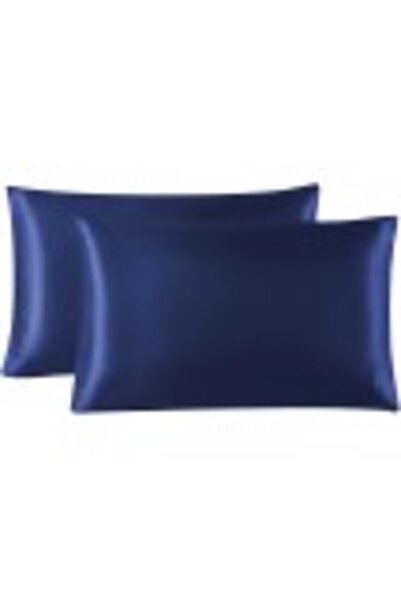 Casa de bumbac Satin pillowcase for face and hair, Casa de Bumbac, set of 2, blue