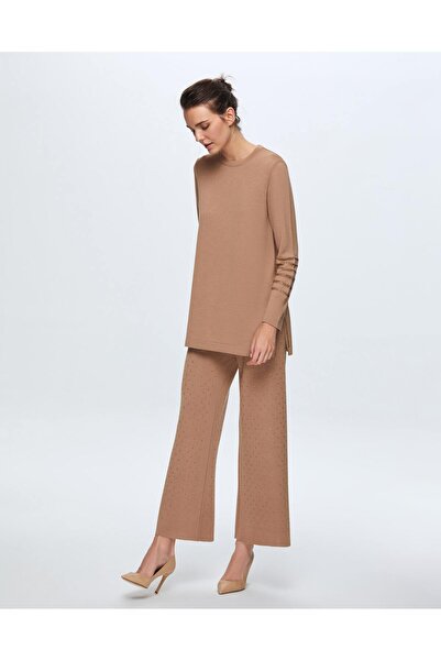 MISS DALIDA T24K-7006 Taşlı Bol Paça Pantolon COMO-CAREMEL