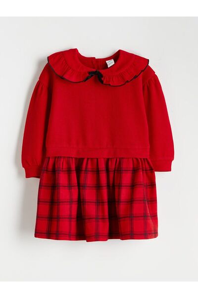 LC Waikiki LCW Kids Ekose Desenli Kız Çocuk Elbise