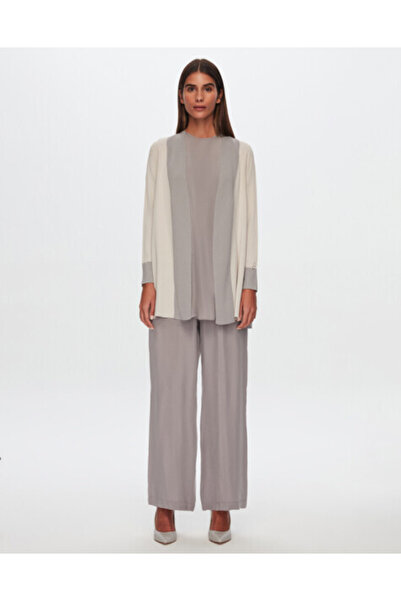 MISS DALIDA T24Y-8021 Triko Cupro Ceket 1398-LIGHT GREY