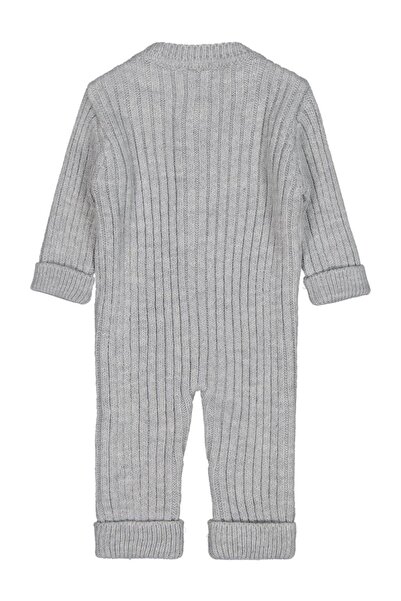 BEYBEK Buttoned 3-12 Month Romper - Gray 6-9 Months