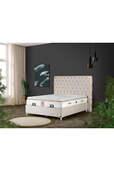 Milano Life Pearl Upholstered Bed with Premium Orthopedic Mattress and Storage Base with Lifting System