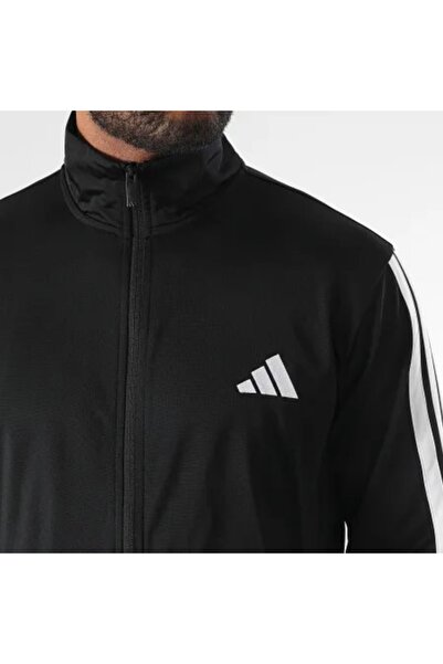adidas 3 bantlı siyah beyaz daralan paçalı erkek eşofman takımı