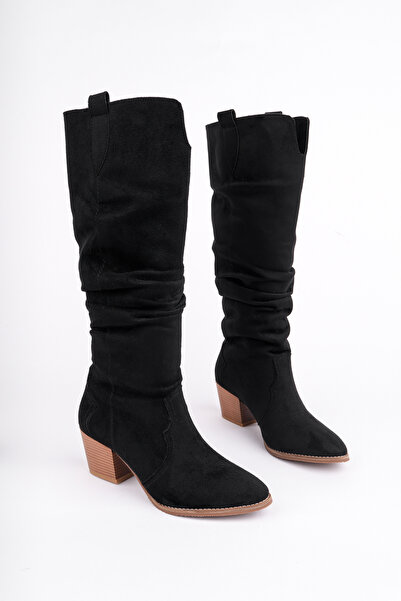 Madam Tarz حذاء طويل CNG-401 بكعب سميك ونافطة