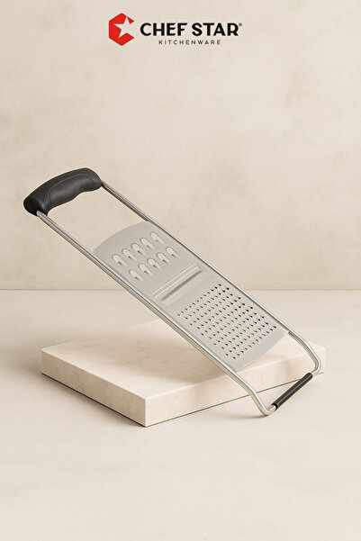 Chefstar PASLANMAZ ÇELİK RENDESİ – ERGONOMİK TUTMA SAPLI ÇOK AMAÇLI MUTFAK SEBZE VE PEYNİR RENDESİ