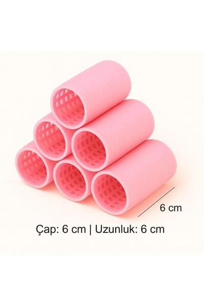 Gold Beauty Sünger Bigudi 6'Adet Maga Büyük Boy Cırtlı Bigudi Çap: 6cm & Hair Rollers Saç Bigudisi