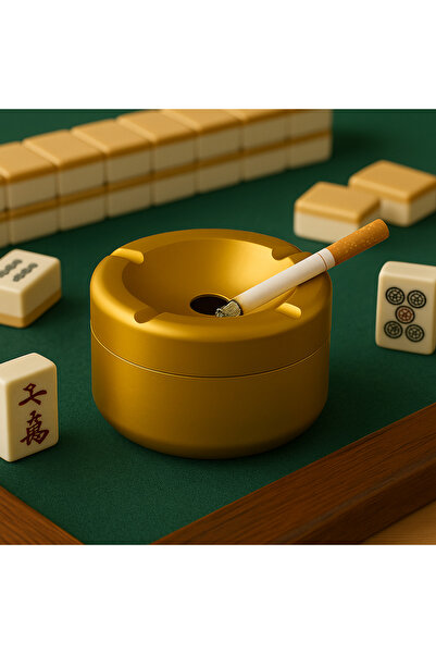 YDGR Τασάκι από ανοξείδωτο ατσάλι, τραπέζι, καφέ, εστιατόριο – Χωρίς οσμή, με καπάκι, μινιμαλιστικό και στιβαρό (9x7 cm)