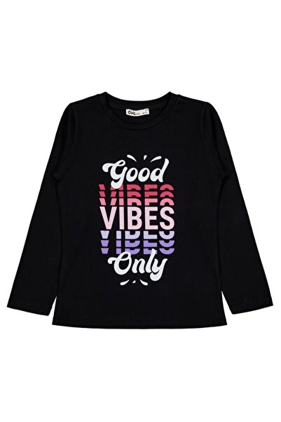 Civil Girls Μπλούζα με στάμπα "Good Vibes Only " για 6-9 ετών - Μαύρο για 6-7...
