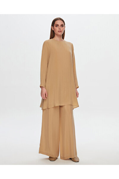 MISS DALIDA T24Y-6053 Yırtmaç Detaylı Cupro Tunik CRAFT